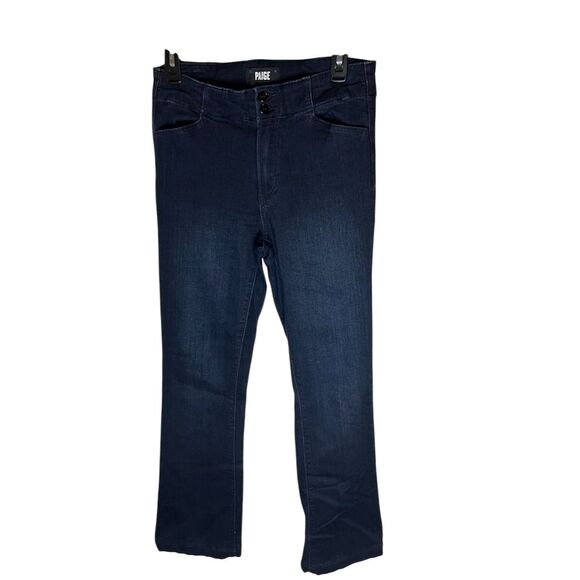Paige Women's High Rise Bootcut Jeans Size 27 Dark Blue Stretch Denim